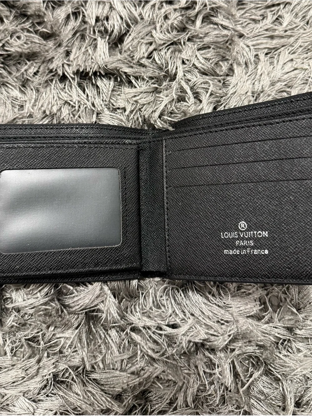 Louis Vuitton Black Monogram Embossed Money Clip Wallet